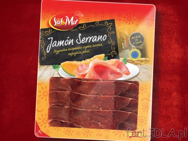 Szynka Jomon Serrano , cena 7,99 PLN za 80 g/1 opak., 100 g=9,99 PLN. 
- Wyróżnia ...