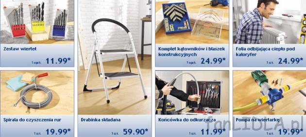 Zestaw wierteł, Spirala do czyszczenia rur 19,99PLN, drabinka składana, komplet ...