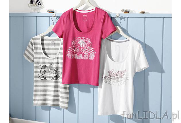 T-shirt damski cena 25,99PLN
- modna koszulka z efektownym, błyszczącym nadrukiem
- ...