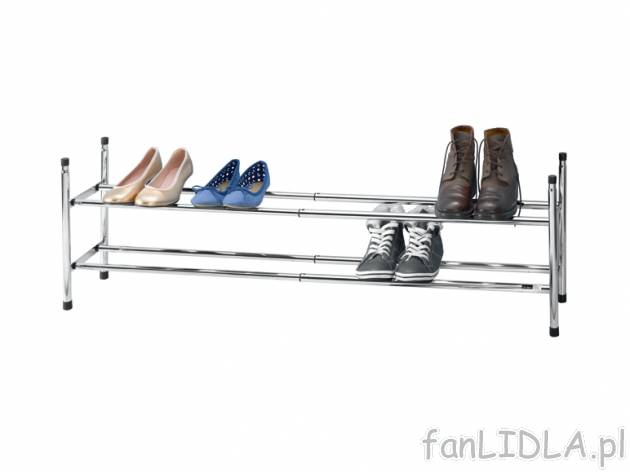 Regał na buty Ordex, cena 37,00 PLN za 1 szt. 
- 2 półki 
- z chromowanego ...