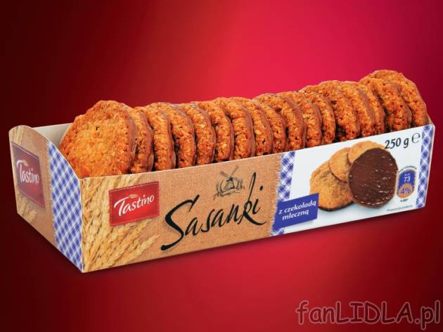 Sasanki z czekoladą mleczną , cena 3,59 PLN za 250 g, 100g=1,44 PLN. 
Idealny ...