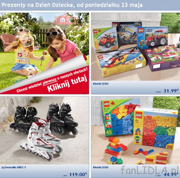 Gazetka Lidl prezenty na Dzień Dziecka od poniedziałku 23 maja 2011