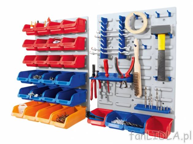 Warsztatowy organizer ścienny 43 części Powerfix, cena 89,90 PLN za 1 opak. 
- ...