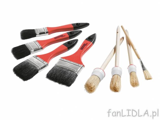 Komplet pędzli 8 szt. Powerfix, cena 12,99 PLN za 1 opak. 
- przeznaczony do zawiesin, ...