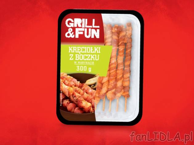 Kręciołki z boczku , cena 5,99 PLN za 300 g, 1kg=19,97 PLN. 
- Plasterki boczku, ...