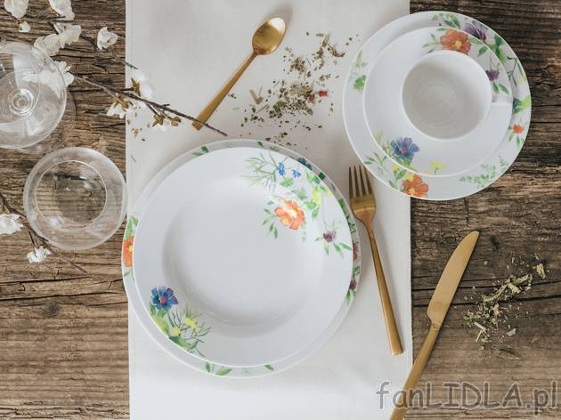 Zestaw obiadowy, YVETTE - 18 części , cena 179,00 PLN 
- w zestawie: 6 talerzy ...