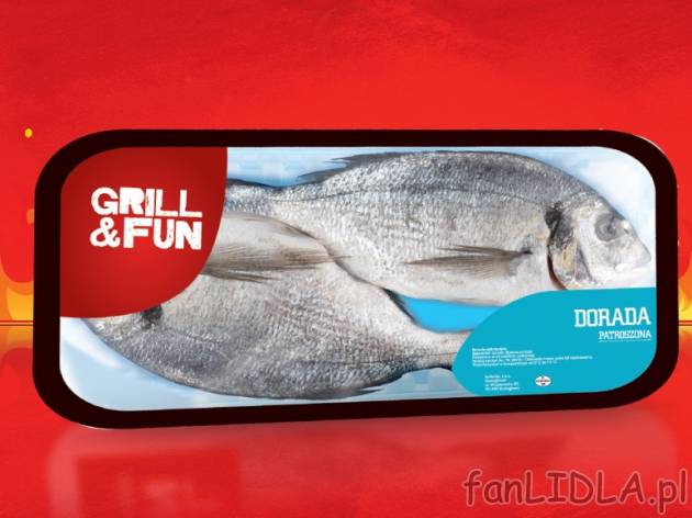 Świeża dorada patroszona , cena 2,59 PLN za 100 g 
- Ma delikatne mięso, rozpływające ...