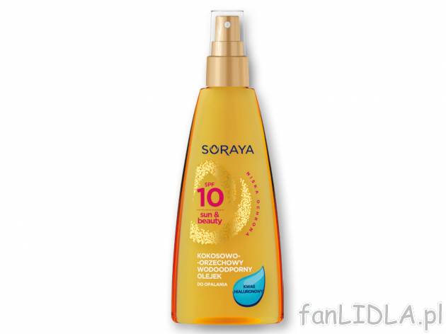 SORAYA SUN Kokosowo-orzechowy olejek do opalania, SPF 10 , cena 19,99 PLN 
Oferta ...