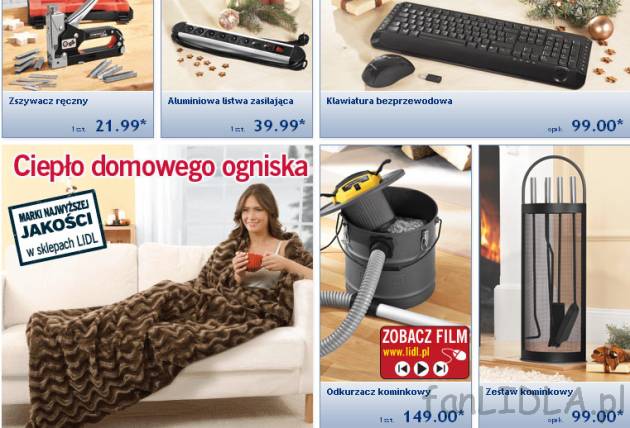 Zszywacz tapicerski, listwa zasilająca na 7 gniazdek, odkurzacz, zestaw do kominka ...
