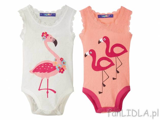 Body, 2 szt. , cena 12,99 PLN. Body dziecięce od marki Lupilu, z uroczymi nadrukami ...