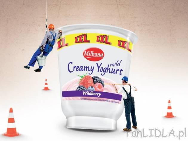 Jogurt śmietankowy XXL , cena 1,39 PLN za 180 g/1 opak., 100 g=0,77 PLN. 
- Jogurt ...
