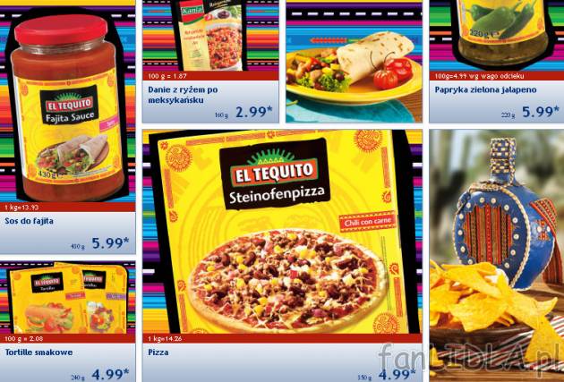 Sos do fajita, Danie z ryżem po meksykański, papryka zielona jalapeno, TOrtille ...