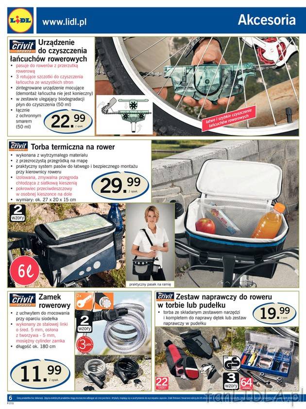 Urządzenie do czyszczenia łańcucha rowerowego, torba termiczna na rower - Crivit, ...