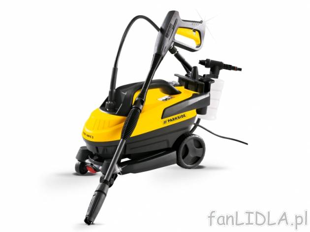 Myjka ciśnieniowa 1450 W Parkside, cena 189,00 PLN za 1 szt. 
- z 3 nasadkami: ...
