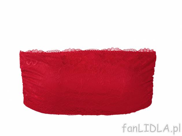 Biustonosz bandeau z koronką , cena 21,99 PLN 
- rozmiary: S-L (nie wszystkie ...