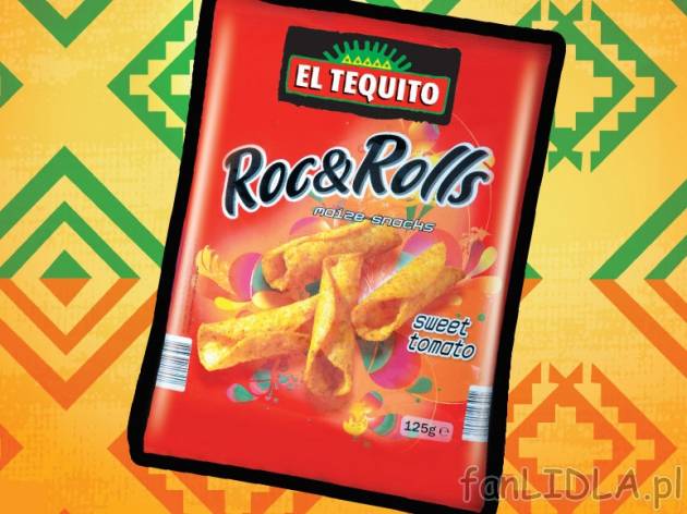 Chipsy Tortilla Rolls , cena 3,49 PLN za 125 g/1 opak., 100 g=2,79 PLN. 
- Kukurydziana ...