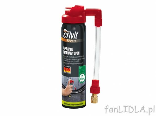 Spray do naprawy opon , cena 9,99 PLN za 1 opak. 
- do wszystkich dostępnych wentyli ...