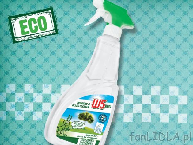 ECO Płyn do mycia szyb , cena 6,49 PLN za 1L/1opak. 
- Idealny do szkła i gładkich ...