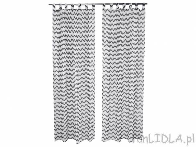 Komplet 2 firan 135 x 265 cm w cenie 39,99 zł. 
-  ze szlufkami do łatwego zawieszania