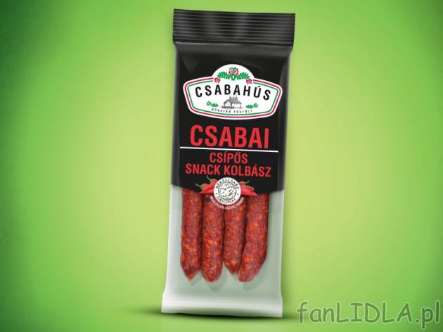 Węgierska przekąska , cena 3,99 PLN za 100 g 
- Pikantne, cienkie, dojrzewające ...