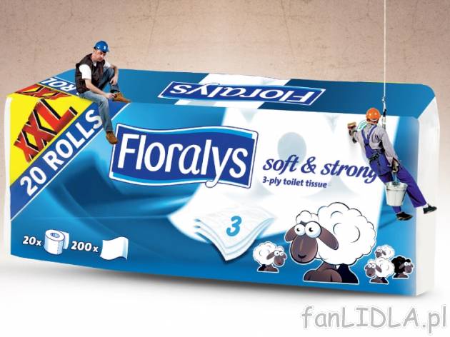 Papier toaletowy , cena 24,99 PLN za 20 rolek 
-  Superdelikatny.
-  3-warstwowy.