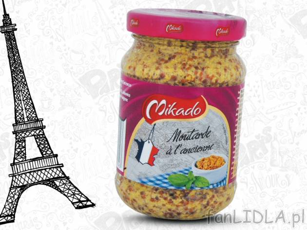 Musztarda francuska , cena 1,99 PLN za 180 g, 100g=1,11 PLN. 
- Ostra i zdecydowana ...