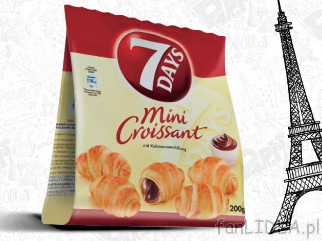 7Days Minicroissant , cena 4,99 PLN za 200 g, 100g=2,50 PLN. 
- Drobne rogaliki ...