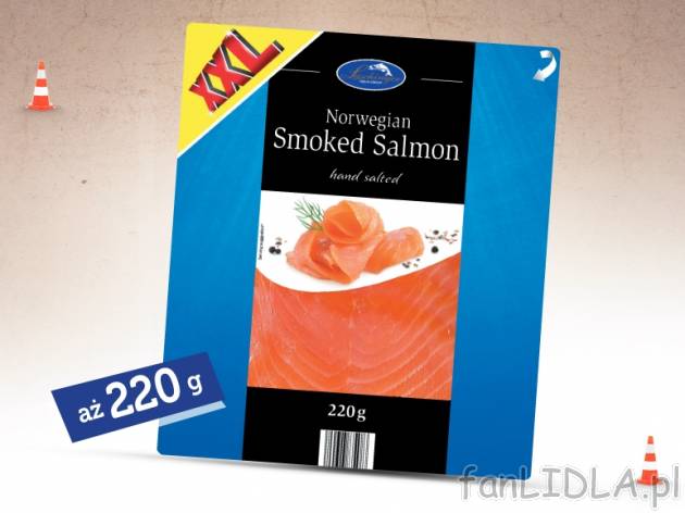 Łosoś wędzony , cena 13,99 PLN za 220 g, 100g=6,36 PLN. 
- Wyśmienite płaty ...