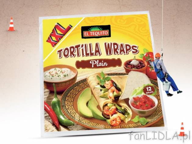 Tortilla Wraps XXL , cena 8,49 PLN za 740 g, 1kg=11,47 PLN. 
- Pszenne tortille ...