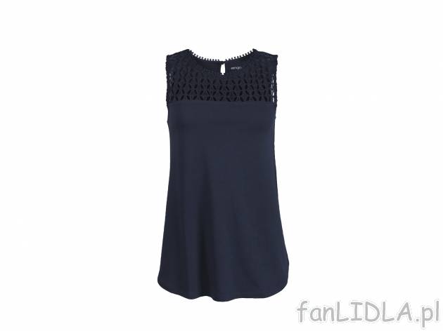 Top damski z koronką od marki Esmara, cena 19,99 PLN 
- rozmiary: XS-L
- 3 wzory
- ...