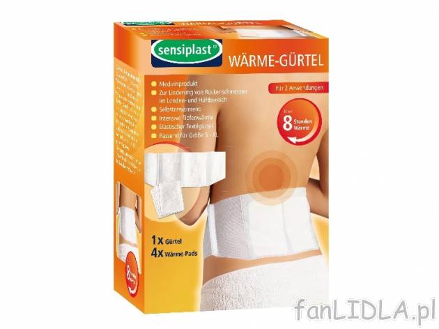 Pas rozgrzewający Sensiplast, cena 19,99 PLN za 1 opak. 
- elastyczny pasek tekstylny
 ...