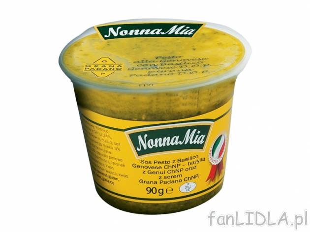 Pesto świeże , cena 2,99 PLN za 90 g, 100g=3,32 PLN. 
- Na to prawdziwie włoskie ...