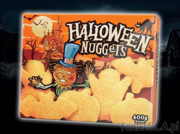Nuggetsy Halloween , cena 8,99 PLN za 400 g, 1kg=22,48 PLN. 
- Pyszne kawałki ...