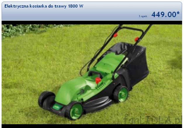 Elektryczna kosiarka do trawy 1800 W, cena 449PLN
- 6-poziomowa dźwignia do ustawiania ...