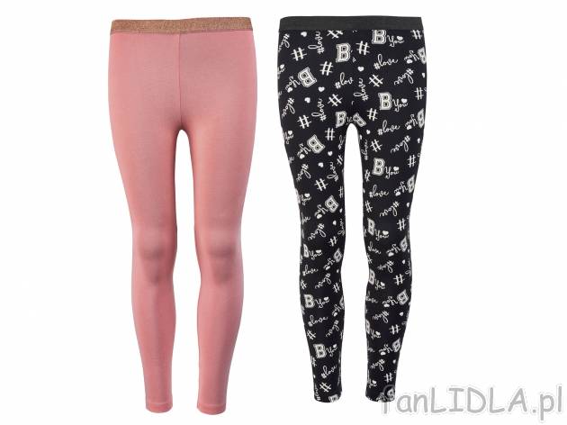 Legginsy młodzieżowe, 2 pary , cena 17,99 PLN 
- rozmiary: 122-164
- 2 zestawy ...