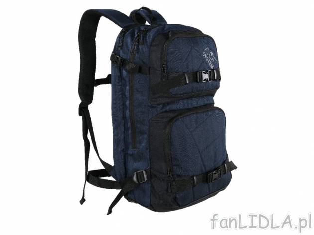Plecak , cena 59,90 PLN za 1 szt. 
- paski do mocowania nart lub snowboardu 
- ...
