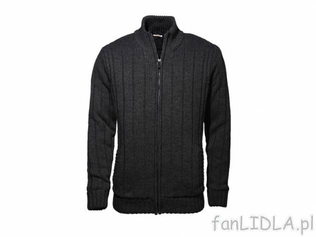 Sweter ocieplany Livergy, cena 79,90 PLN za 1 szt. 
- z ciepłą podszewką z polaru ...