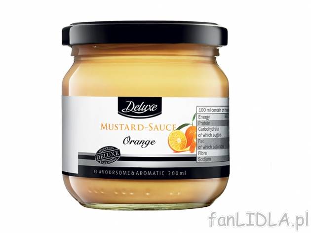 Sos musztardowy , cena 3,49 PLN za 200 ml, 100ml=1,75 PLN. 
- Delikatne sosy musztardowe ...