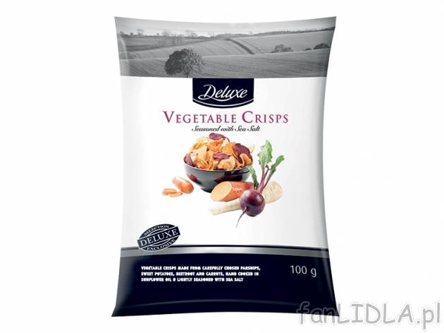 Talarki warzywne , cena 4,99 PLN za 100 g/1 opak. 
- Chipsy nie muszą być tylko ...