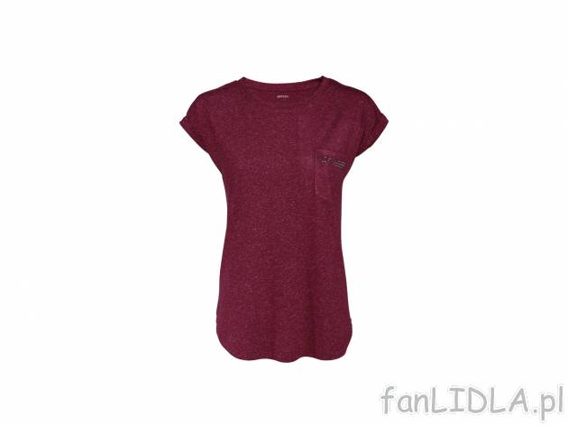 Bluzka , cena 14,99 PLN. Prosty T-shirt z okrągłym dekoltem i ozdobną kieszonką ...