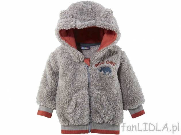 Bluza z miękkiego polaru teddy , cena 17,99 PLN . Ciepła bluza z praktycznym kapturem, ...