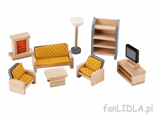 Drewniane meble do domku dla lalek lub puzzle 3D , cena 29,99 PLN za 1 opak. 
- ...