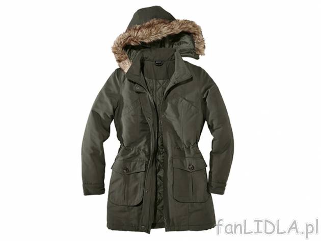 Parka Esmara, cena 89,90 PLN za 1 szt. 
- odpinany kaptur z obszyciem ze sztucznego ...