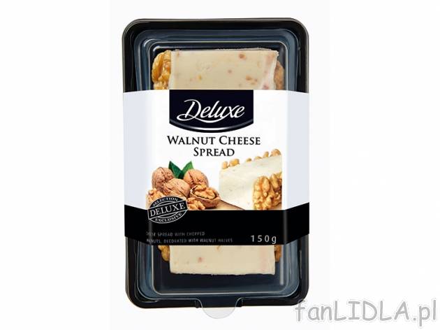 Ser z orzechami włoskimi , cena 9,99 PLN za 150 g/1 opak., 100 g=6,66 PLN. 
Aksamitny ...
