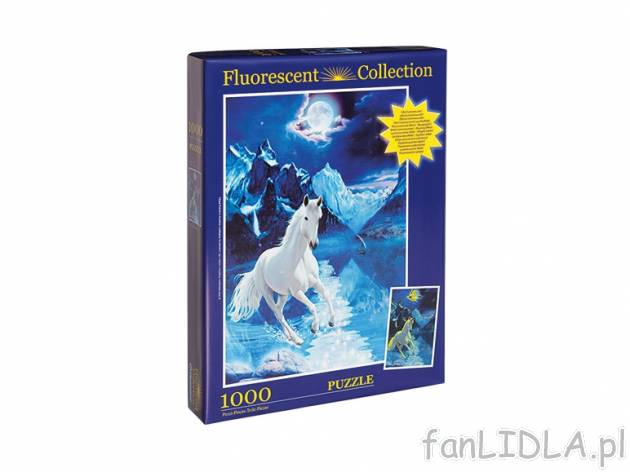 Puzzle 1000 elementów , cena 19,99 PLN za 1 opak. 
- różne wzory 
- fluorescencyjne ...