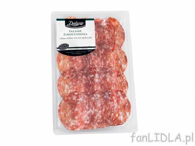 Salami z koprem włoskim , cena 6,99 PLN za 120 g/1 opak., 100 g=5,83 PLN. 
Pyszne, ...