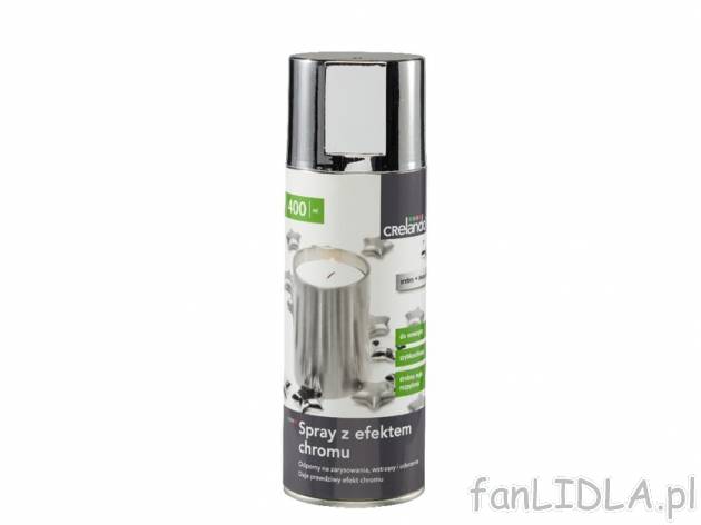 Spray ozdobny , cena 15,99 PLN za 1 opak. 
- 8 rodzajów, m.in. srebrny, złoty, ...