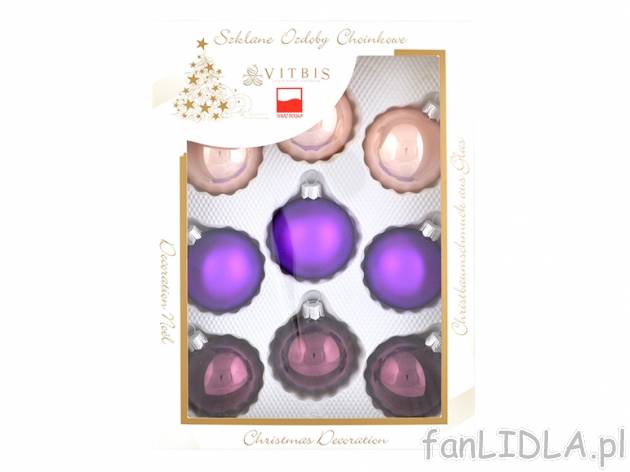 Bombki 9 szt. , cena 14,99 PLN za 1 opak. 
-      średnica: 60 mm