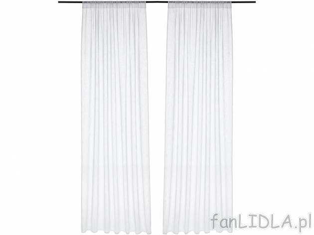 Komplet 2 zasłon z dodatkiem lnu ok. 135 x 260 cm , cena 49,99 PLN. Do wyboru w ...