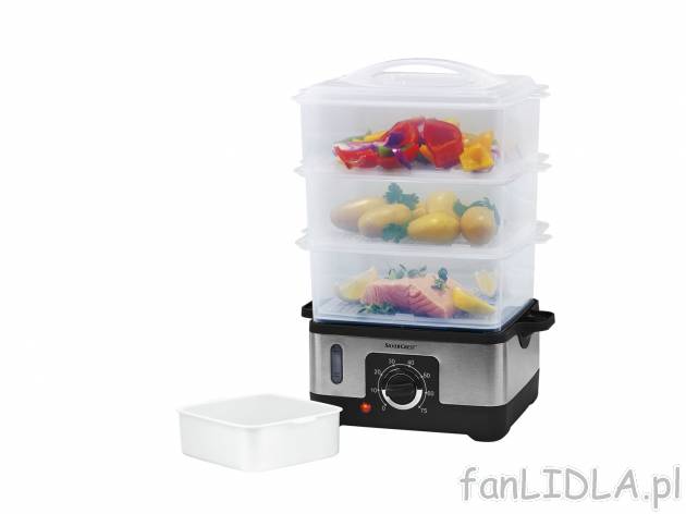Parowar 950 W , cena 89,00 PLN 
- 75-minutowy timer
- automatyczne wyłączanie ...